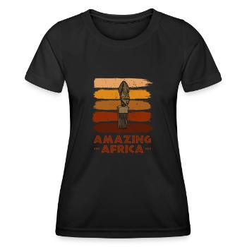 Hair Hairstyle Afro African History Comb Hair - Women's Functional T-Shirt - black - Front - AI Model Female 172 light (172cm)