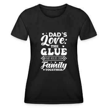 L’amour de papa est la colle qui colle notre famille. - T-shirt sport Femme - noir - Devant - AI Model Female 172 light (172cm)