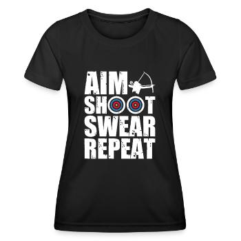 Archer Tir à l’arc - T-shirt sport Femme - noir - Devant - AI Model Female 172 light (172cm)