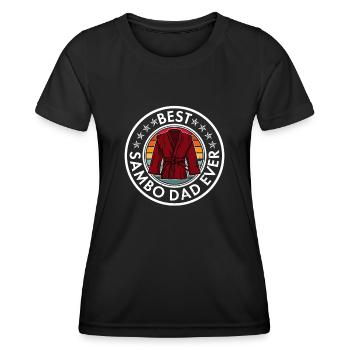 Sambo Sports Suit Russie Athlètes d’arts martiaux - T-shirt sport Femme - noir - Devant - AI Model Female 172 light (172cm)