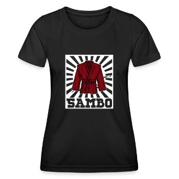 Sambo lutte arts martiaux combattants arts martiaux artistes martiaux - T-shirt sport Femme - noir - Devant - AI Model Female 172 light (172cm)
