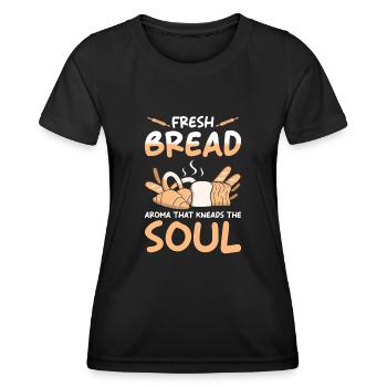 Brot Bäcker Backen - Frauen Funktions-T-Shirt - Schwarz - Vorne - AI Model Female 172 light (172cm)