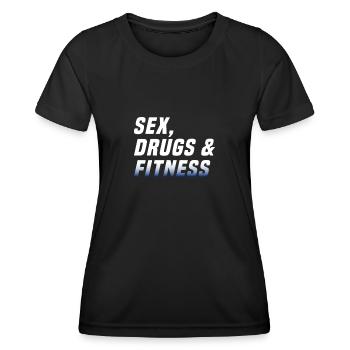 Sex drugs and fitness - Women's Functional T-Shirt - black - Front - AI Model Female 172 light (172cm)