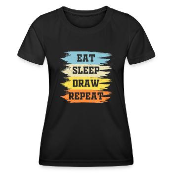 Artiste - T-shirt sport Femme - noir - Devant - AI Model Female 172 light (172cm)