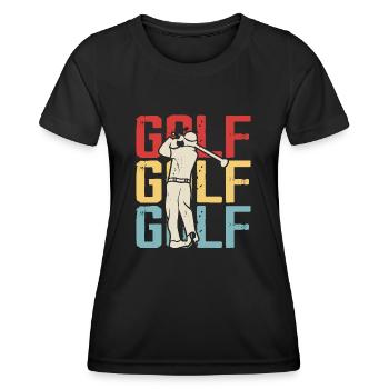 Golf Golfer - Frauen Funktions-T-Shirt - Schwarz - Vorne - AI Model Female 172 light (172cm)