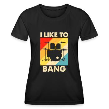 Batterie Batteur Batteur - T-shirt sport Femme - noir - Devant - AI Model Female 172 light (172cm)