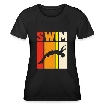 Flotteur de natation - T-shirt sport Femme - noir - Devant - AI Model Female 172 light (172cm)