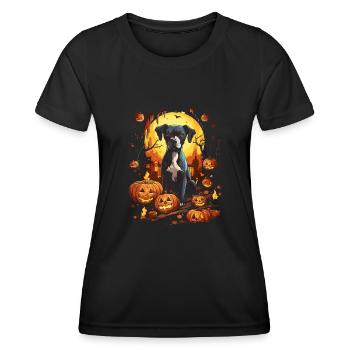 Halloween Dogs Fun Trick or Treat Spooky Dogs - Women's Functional T-Shirt - black - Front - AI Model Female 172 light (172cm)