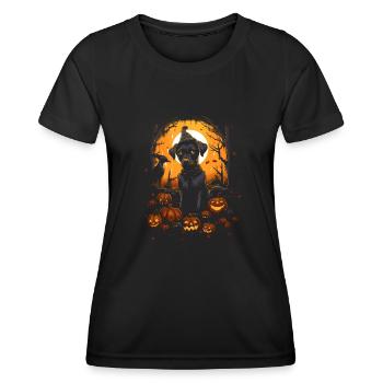 Halloween Dogs Fun Trick or Treat Spooky Dogs - Women's Functional T-Shirt - black - Front - AI Model Female 172 light (172cm)