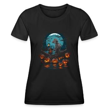 Creepy angler creepy Halloween fisherman - Women's Functional T-Shirt - black - Front - AI Model Female 172 light (172cm)