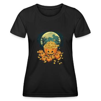 Spooky Mac 'n Cheese Costume Halloween Cheese - Women's Functional T-Shirt - black - Front - AI Model Female 172 light (172cm)