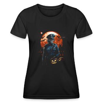 Halloween Polizist Zombie Kostüm Spukige Polizei - Frauen Funktions-T-Shirt - Schwarz - Vorne - AI Model Female 172 light (172cm)