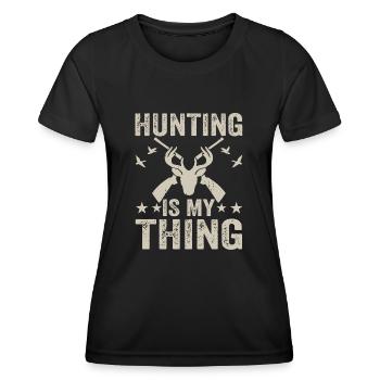Jäger Jagen - Frauen Funktions-T-Shirt - Schwarz - Vorne - AI Model Female 172 light (172cm)
