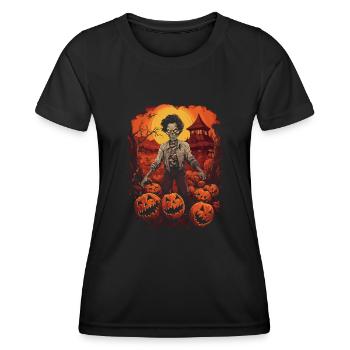 Zombie coréen effrayant d’Halloween - T-shirt sport Femme - noir - Devant - AI Model Female 172 light (172cm)