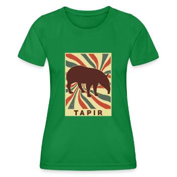 Tapir Rétro Vintage - T-shirt sport Femme - vert - Devant - AI Model Female 172 dark (172cm)