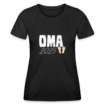 Oma 2025 - Frauen Funktions-T-Shirt - Schwarz - Vorne - AI Model Female 172 light (172cm)