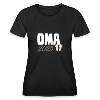 Oma 2025 - Frauen Funktions-T-Shirt - Schwarz - Vorne - AI Model Female 172 light (172cm)