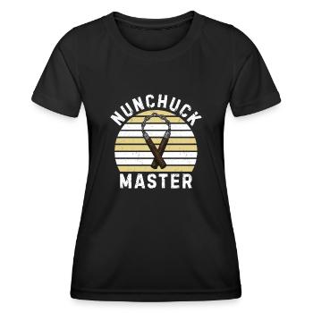 Nunchaku Japan Waffe Japan Training Karate Shurite - Frauen Funktions-T-Shirt - Schwarz - Vorne - AI Model Female 172 light (172cm)