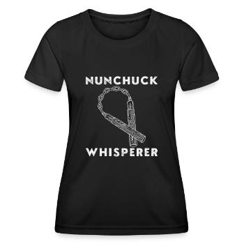 Nunchaku Kampfsport Training Waffen Japan Sport - Frauen Funktions-T-Shirt - Schwarz - Vorne - AI Model Female 172 light (172cm)