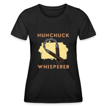 Nunchaku Kampfsport Training Waffen Japan Sport - Frauen Funktions-T-Shirt - Schwarz - Vorne - AI Model Female 172 light (172cm)