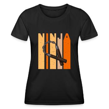 Japan Waffen Nunchaku Ninja Training Kampfsport - Frauen Funktions-T-Shirt - Schwarz - Vorne - AI Model Female 172 light (172cm)