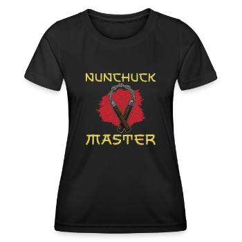 Nunchaku Ninja Training Japan Waffe Taekwondo - Frauen Funktions-T-Shirt - Schwarz - Vorne - AI Model Female 172 light (172cm)