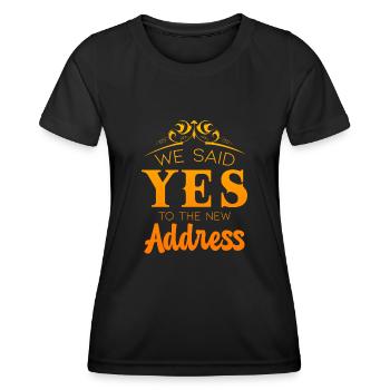 Nous avons dit oui à la nouvelle adresse - T-shirt sport Femme - noir - Devant - AI Model Female 172 light (172cm)