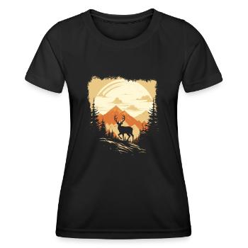 Ready for the hunting season Deer hunting for hunters - Women's Functional T-Shirt - black - Front - AI Model Female 172 light (172cm)