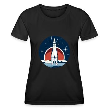 Vintage Raketen Weltraum Logo Space Rocket - T-shirt sport Femme - noir - Devant - AI Model Female 172 light (172cm)