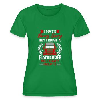 Camion Machine à plateau Véhicule cargo - T-shirt sport Femme - vert - Devant - AI Model Female 172 dark (172cm)