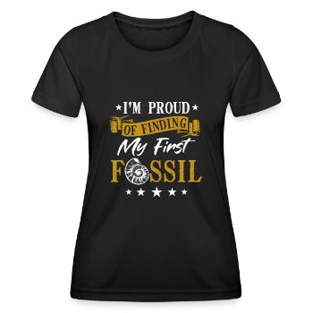 Fossils, paleontologist, fossil collector, - Women's Functional T-Shirt - black - Front - AI Model Female 172 light (172cm)