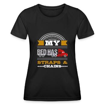 Camion à plateau Machine Cargo Vehicle - T-shirt sport Femme - noir - Devant - AI Model Female 172 light (172cm)