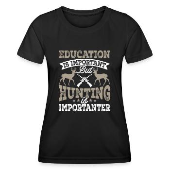 Jäger Jagen - Frauen Funktions-T-Shirt - Schwarz - Vorne - AI Model Female 172 light (172cm)