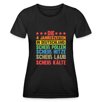 Die 4 Jahreszeiten In Deutschland - Frauen Funktions-T-Shirt - Schwarz - Vorne - AI Model Female 172 light (172cm)