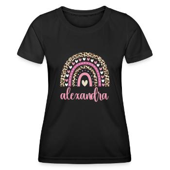Alexandra Regenbogen Name Geburtstag Alexandra - Frauen Funktions-T-Shirt - Schwarz - Vorne - AI Model Female 172 light (172cm)
