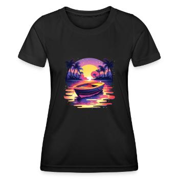 Boot - Frauen Funktions-T-Shirt - Schwarz - Vorne - AI Model Female 172 light (172cm)
