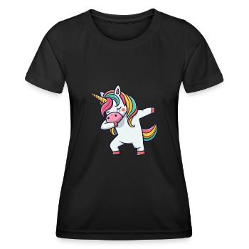 Dab Dabbing Unicorn Dabbing Unicorn Dance - Women's Functional T-Shirt - black - Front - AI Model Female 172 light (172cm)