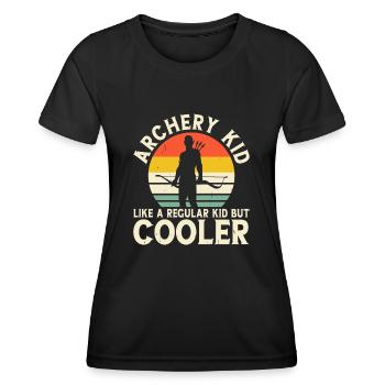 Archer Tir à l’arc - T-shirt sport Femme - noir - Devant - AI Model Female 172 light (172cm)