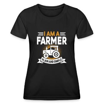 Farmer I Am A Farmer Plain And Simple - Women's Functional T-Shirt - black - Front - AI Model Female 172 light (172cm)