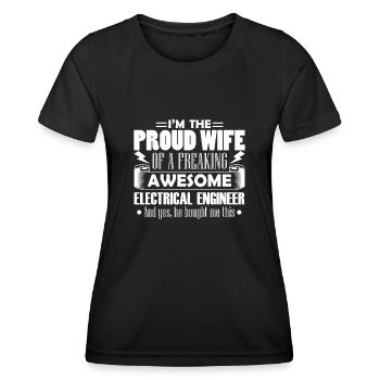 Electrical Engineer Proud Electrical Engineer Wife - Women's Functional T-Shirt - black - Front - AI Model Female 172 light (172cm)