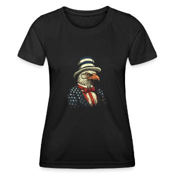 Thanksgiving American Pilgrim Turkey - Women's Functional T-Shirt - black - Front - AI Model Female 172 light (172cm)