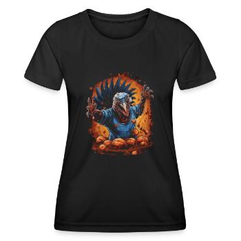 Célébrez Thanksgiving avec une dinde - T-shirt sport Femme - noir - Devant - AI Model Female 172 light (172cm)