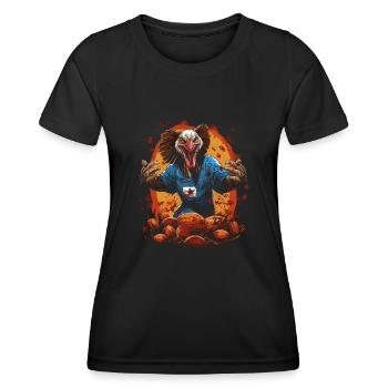Célébrez Thanksgiving avec une dinde - T-shirt sport Femme - noir - Devant - AI Model Female 172 light (172cm)