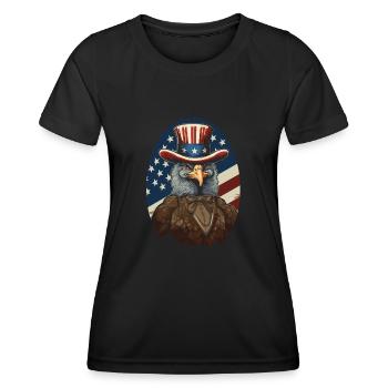Thanksgiving American Pilgrim Turkey - Women's Functional T-Shirt - black - Front - AI Model Female 172 light (172cm)