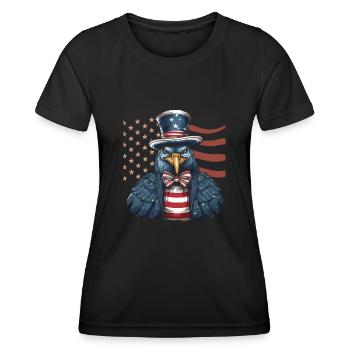 Thanksgiving American Pilgrim Turkey - Women's Functional T-Shirt - black - Front - AI Model Female 172 light (172cm)