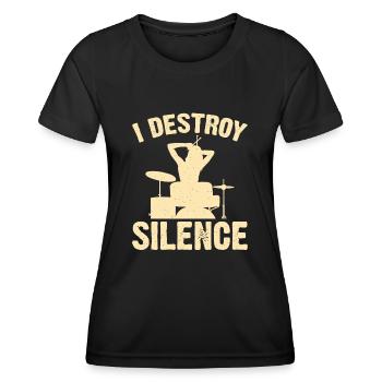 Batterie Batteur Batteur - T-shirt sport Femme - noir - Devant - AI Model Female 172 light (172cm)