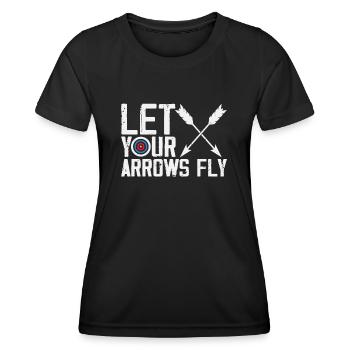 Archer Tir à l’arc - T-shirt sport Femme - noir - Devant - AI Model Female 172 light (172cm)