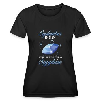 Birthstone September Sapphire - Women's Functional T-Shirt - black - Front - AI Model Female 172 light (172cm)
