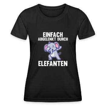 Elefant Elefanten - Frauen Funktions-T-Shirt - Schwarz - Vorne - AI Model Female 172 light (172cm)