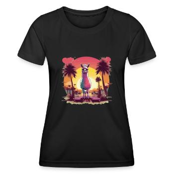Alpaka - Frauen Funktions-T-Shirt - Schwarz - Vorne - AI Model Female 172 light (172cm)